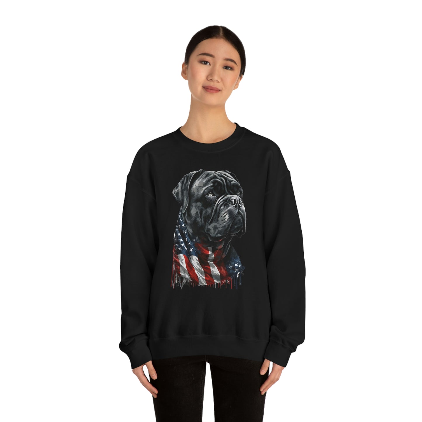 Cane Corso American Flag Crewneck Sweater (unisex)