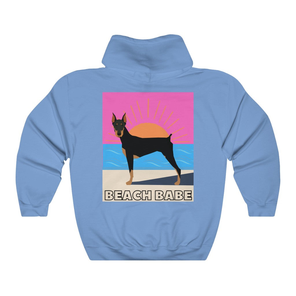 Beach Babe Doberman Pinscher Hoodie Sweatshirt | Doberman Gift | Mom Shirt | Dad Shirt | Cool Mom Gift | Doberman Lover | Gift for Wife