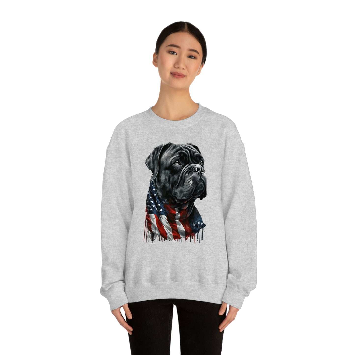 Cane Corso American Flag Crewneck Sweater (unisex)