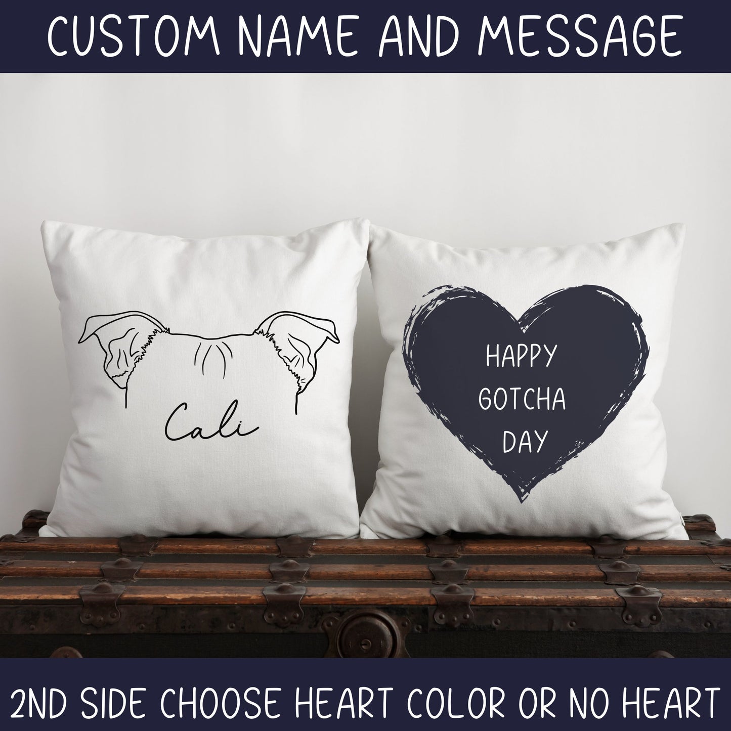 Custom Pet Pillow Using Dog Ears + Name - Customizable