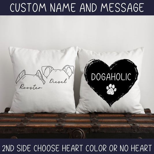 Custom Pet Pillow Using Dog Ears + Name - Customizable