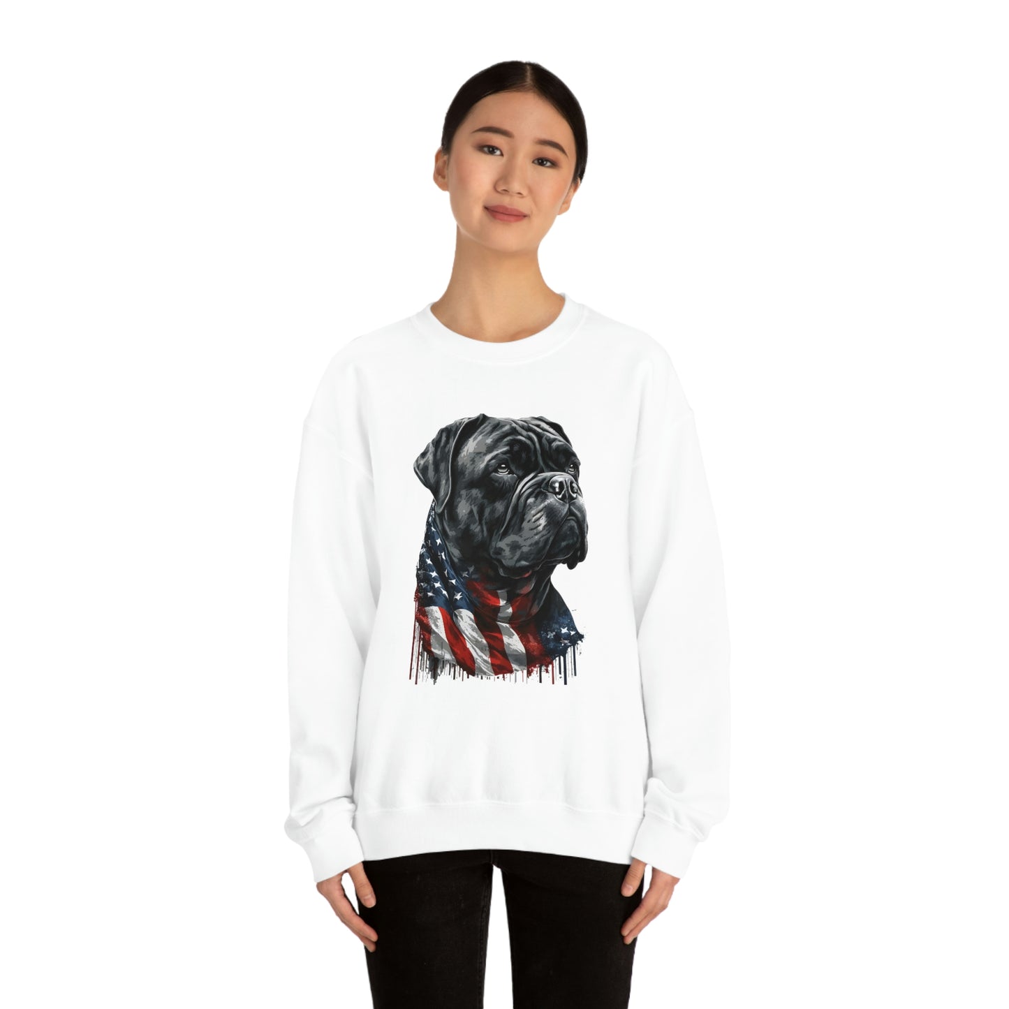 Cane Corso American Flag Crewneck Sweater (unisex)