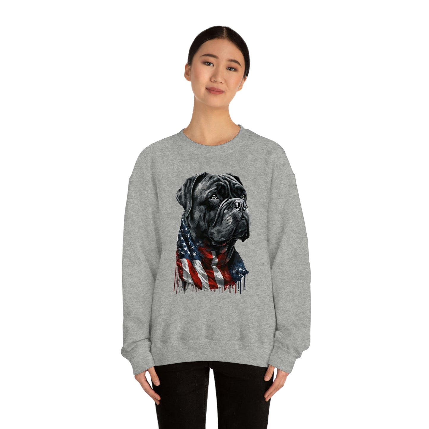 Cane Corso American Flag Crewneck Sweater (unisex)