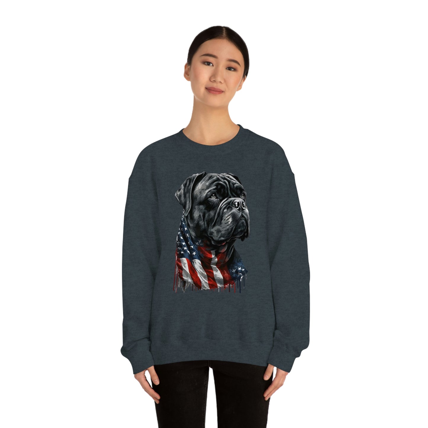 Cane Corso American Flag Crewneck Sweater (unisex)
