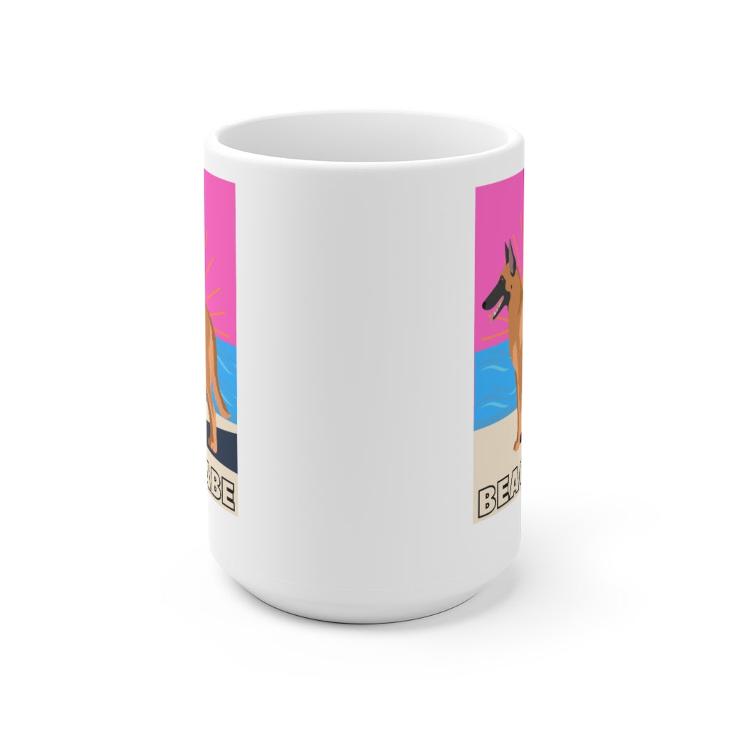 Beach Babe Malinois Mug | Maligator | Dog Mug | Gift For Dog Mom | Gift For Dog Dad | New Dog Parent | Guard Dog