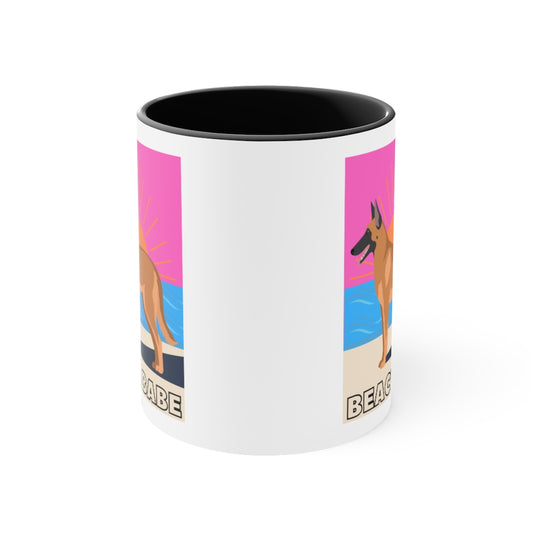 Beach Babe Malinois Mug | Malinois Cup|  Dog Mug | Gift For Dog Mom | Gift For Dog Dad | New Dog Parent | Guard Dog | Viral Dog | Maligator