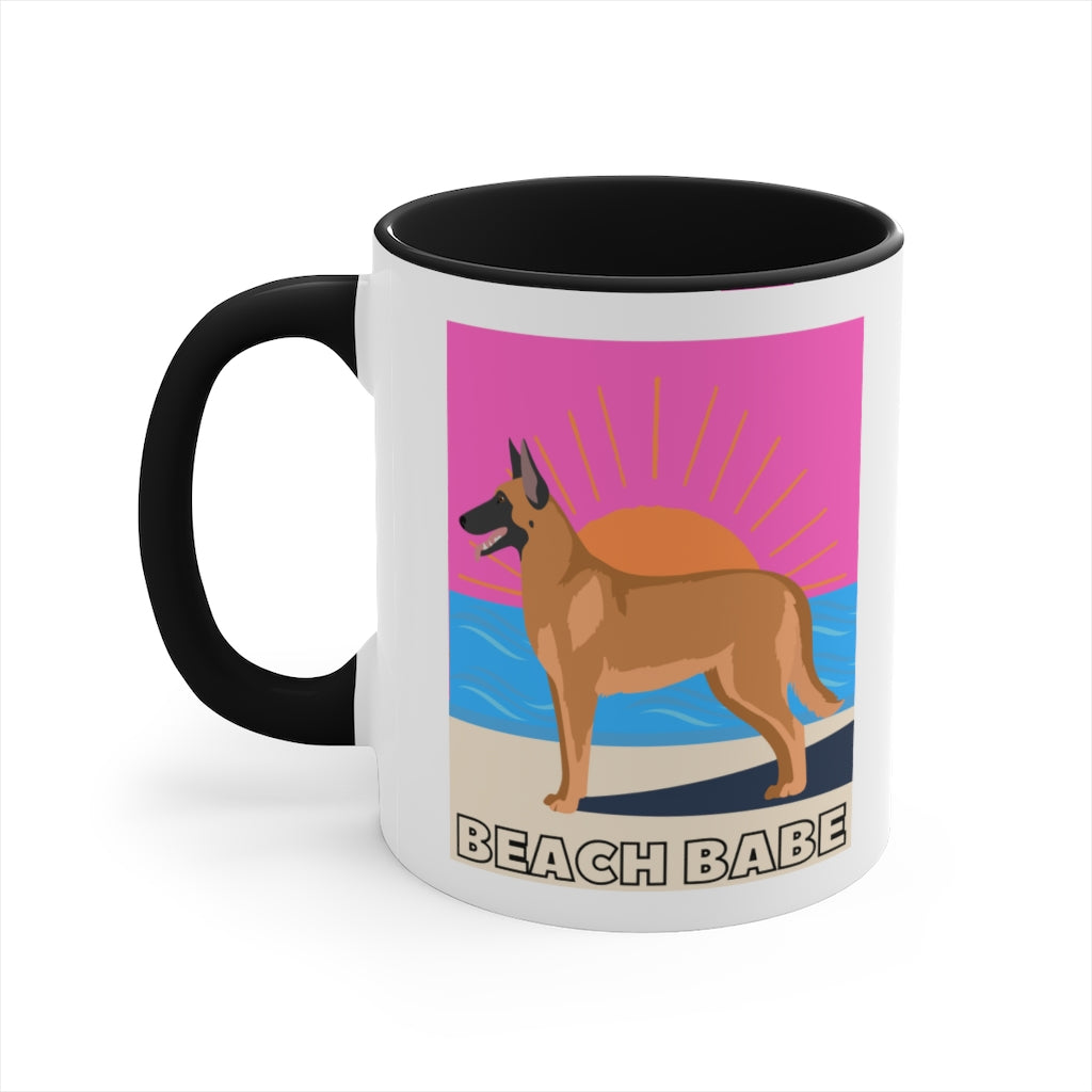Beach Babe Malinois Mug | Malinois Cup| Dog Mug | Gift For Dog Mom | Gift For Dog Dad | New Dog Parent | Guard Dog | Viral Dog | Maligator
