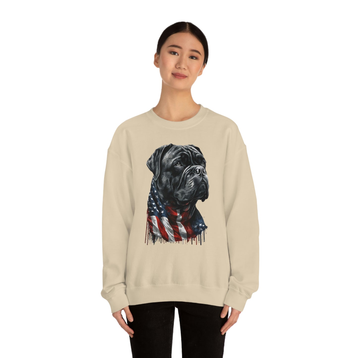 Cane Corso American Flag Crewneck Sweater (unisex)