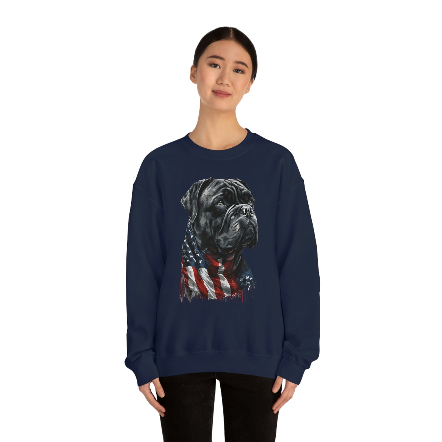 Cane Corso American Flag Crewneck Sweater (unisex)