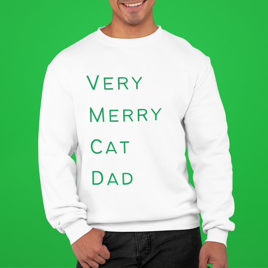 Very Merry Cat Dad Crewneck Sweater