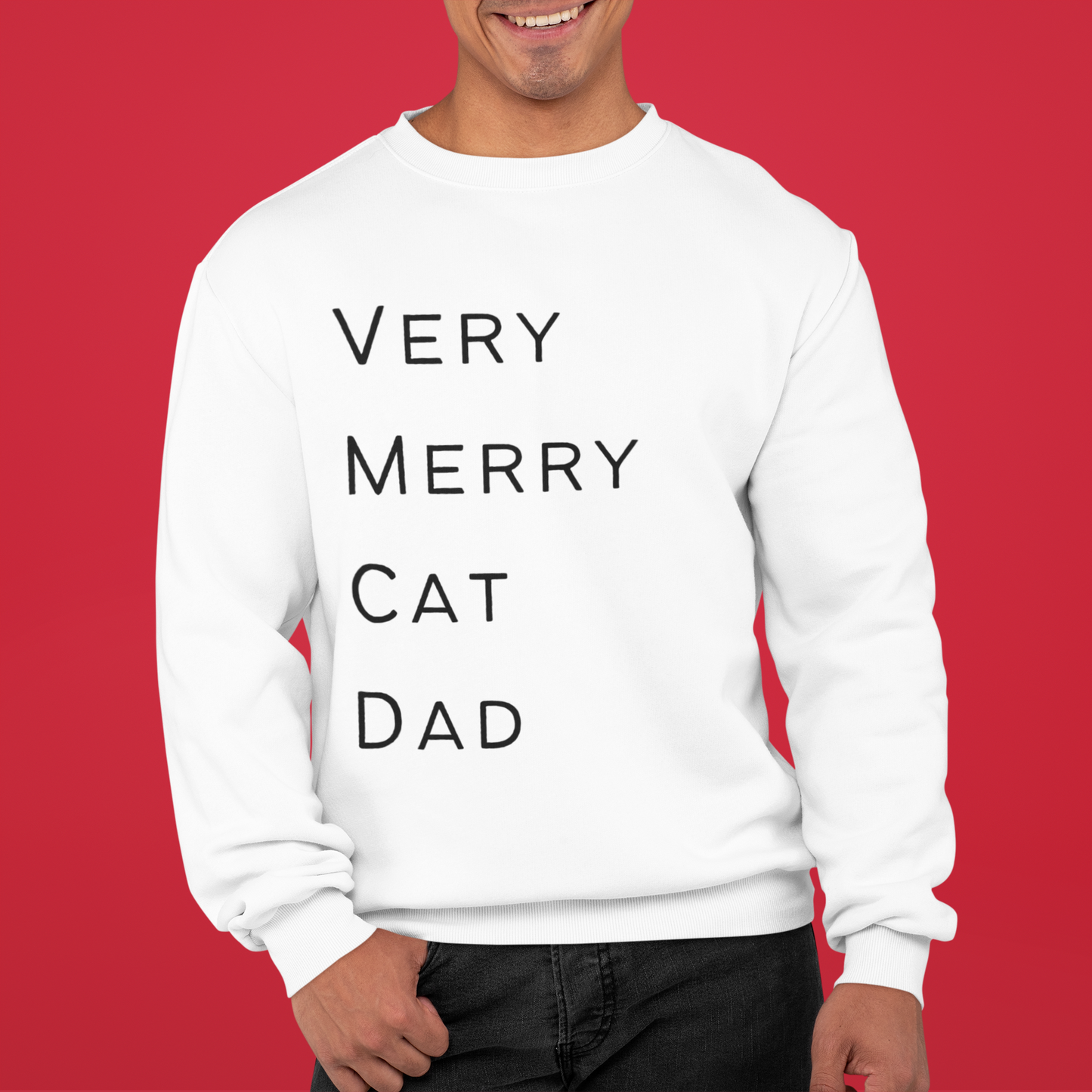 Very Merry Cat Dad Crewneck Sweater