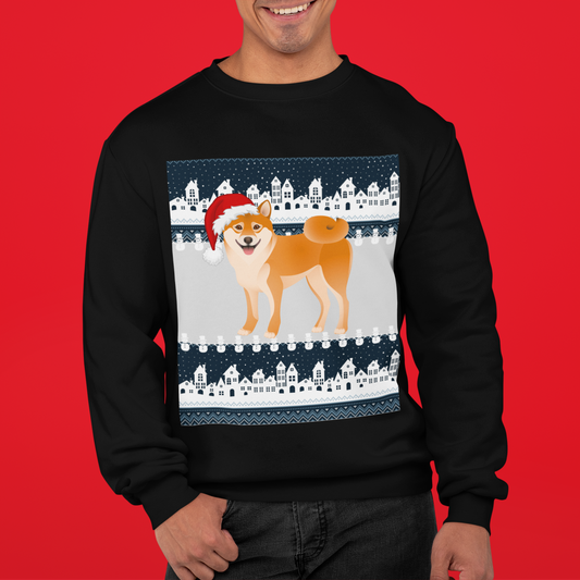 | Shiba Inu Christmas Crewneck | Shiba Inu Mom | Shiba Inu Sweatshirt | Ugly Xmas Sweater | Ugly Holiday