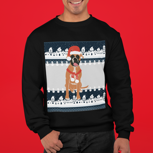 | Boxer Christmas Crewneck | Boxer Mom | Boxer Sweatshirt | Ugly Xmas Sweater | Ugly Holiday Sweater