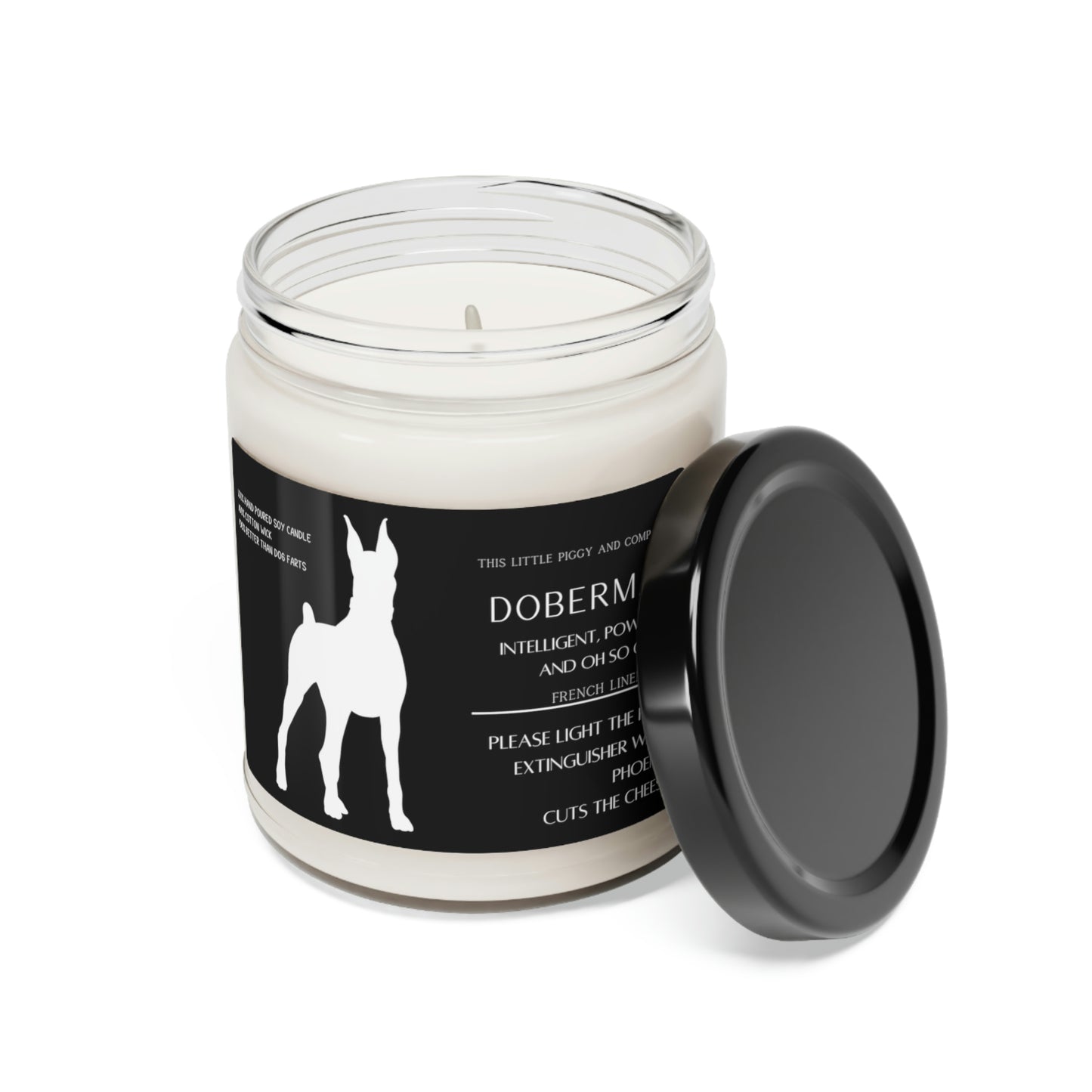 Custom Doberman Candle Fart Extinguisher - 100% Soy