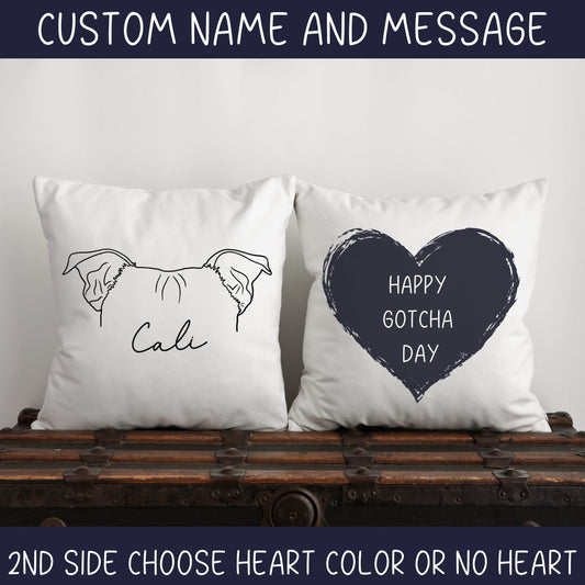 Custom Pet Pillow Using Dog Ears + Name - Customizable