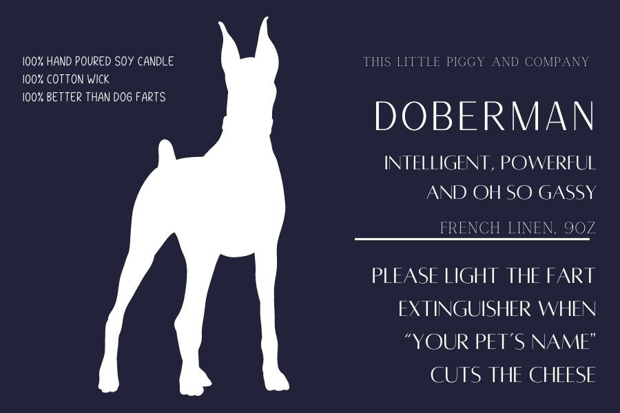 Doberman Gifts,Doberman Candle,Doberman Mom,Doberman Dad,Doberman Owner,Doberman Farts,Doberman Fart Candle,Doberman Decor,Dog Candle,Dog Mom,Dog Gift,Doberman Humor,Funny Dog Gifts