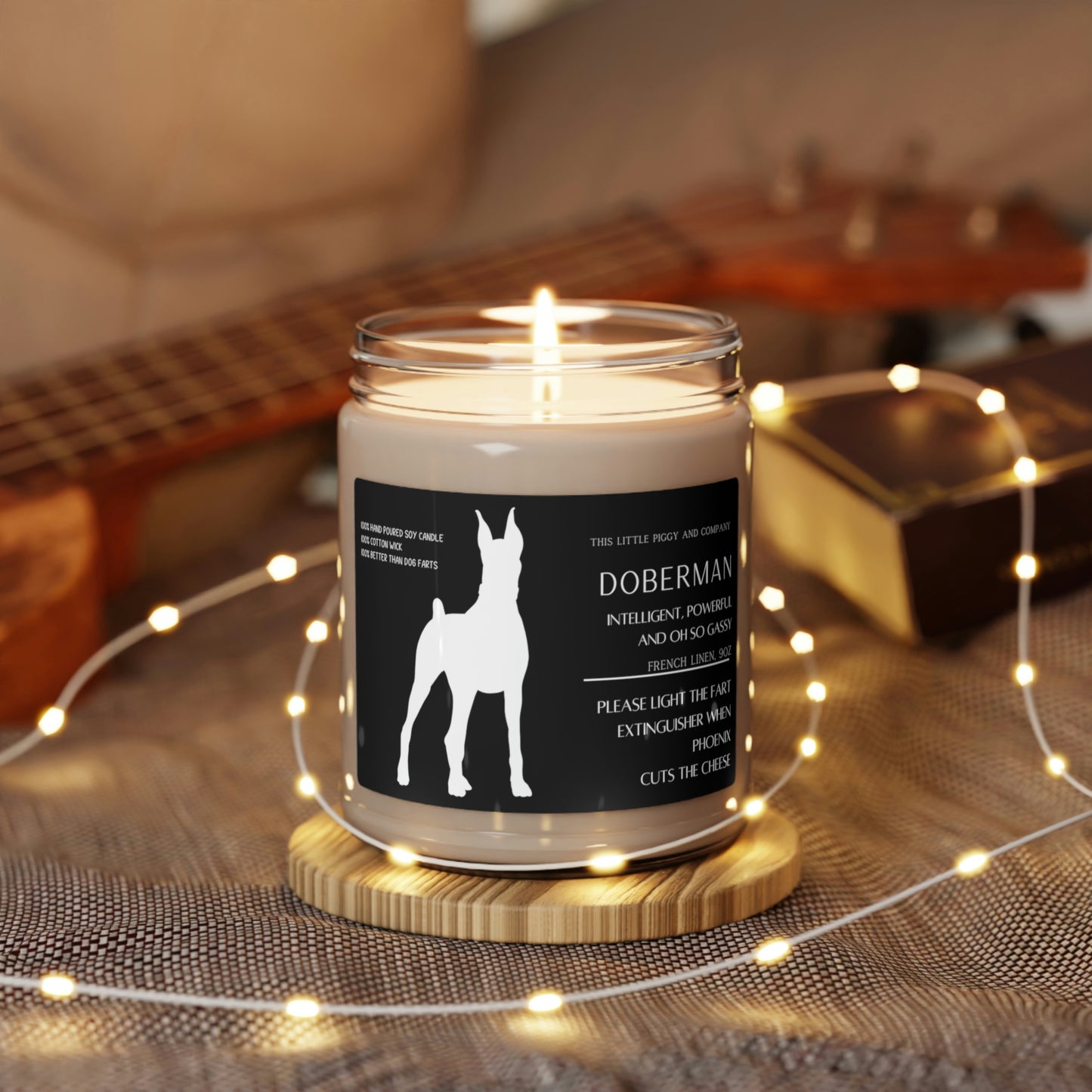Custom Doberman Candle Fart Extinguisher - 100% Soy