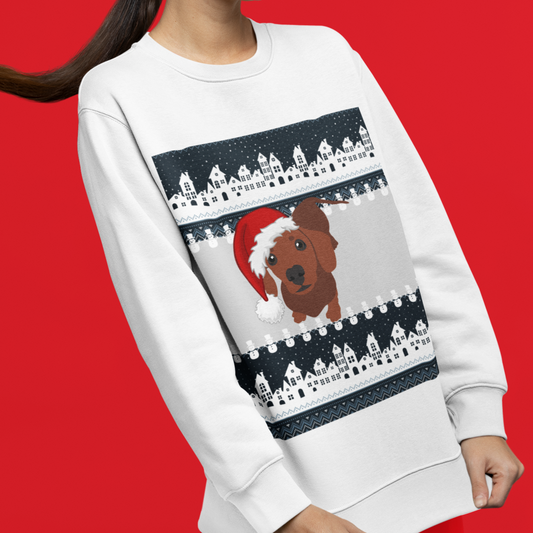  | Dachshund Christmas Crewneck | Dachshund Mom | Dachshund Sweatshirt | Ugly Xmas Sweater | Ugly Holiday