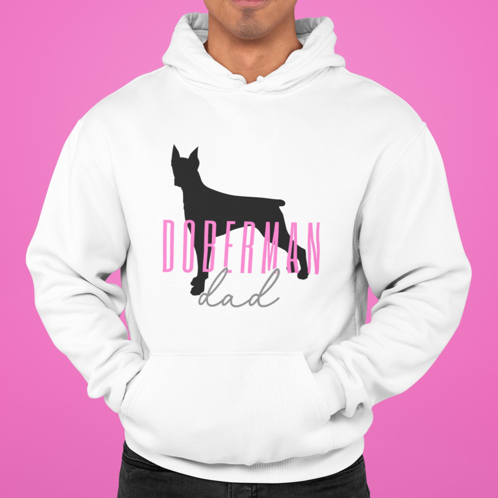 | Doberman Dad Sweater | Custom Doberman Dad Sweatshirt | Gift for Dobie Dad | Custom Gift For Doberman Pinscher