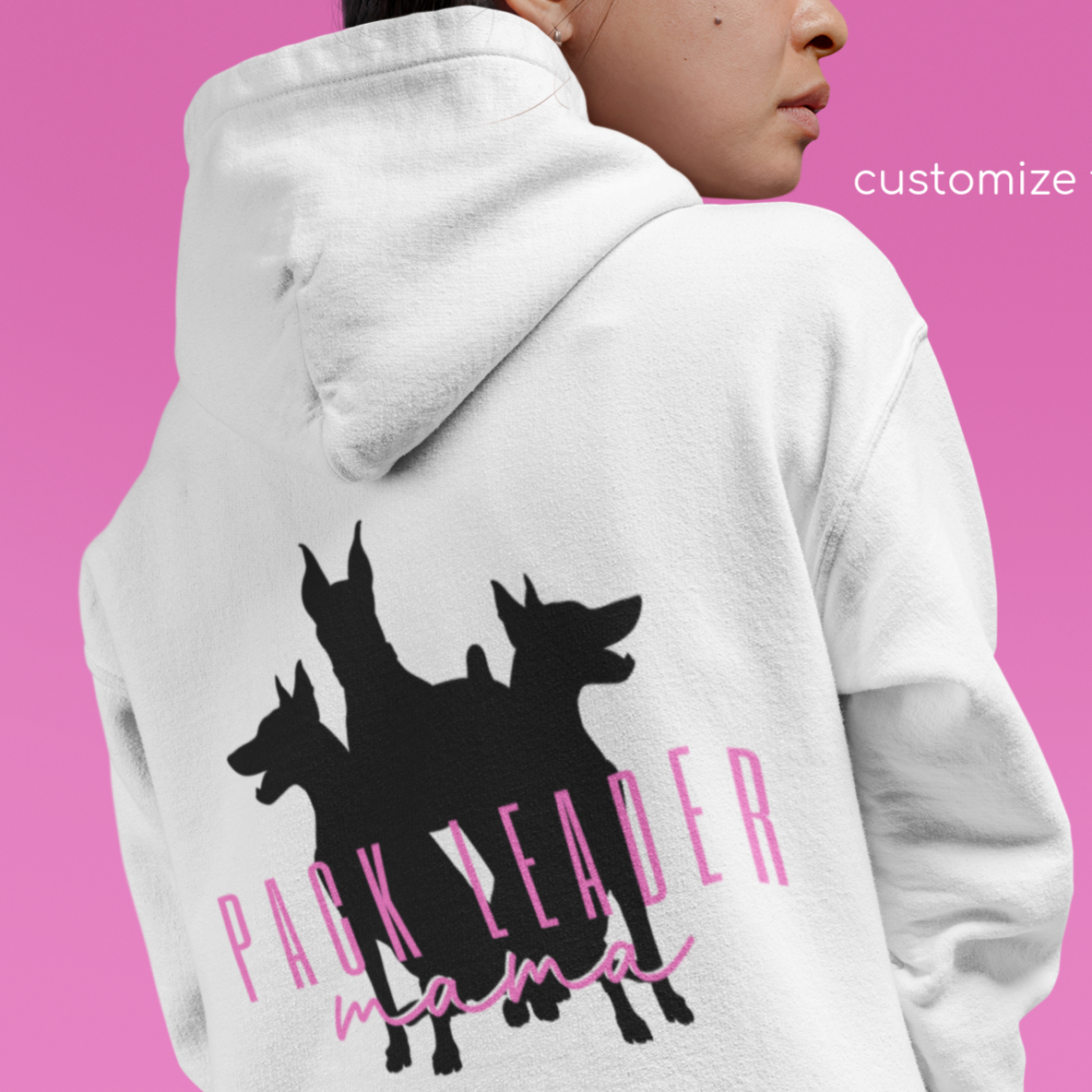 Customizable Pack Leader Mama Hoodie - Custom Dog Silhouettes