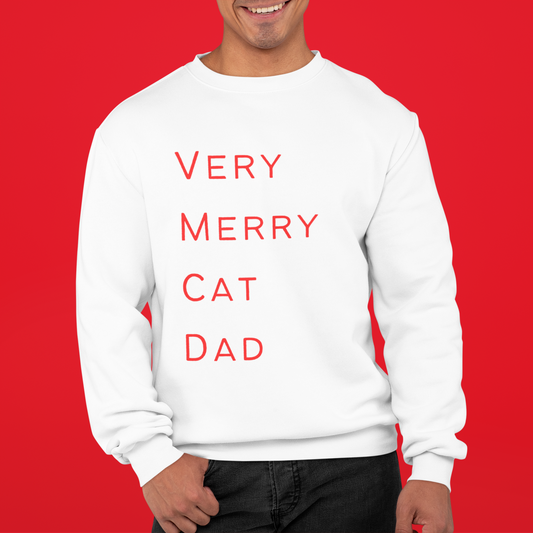 Very Merry Cat Dad Crewneck Sweater